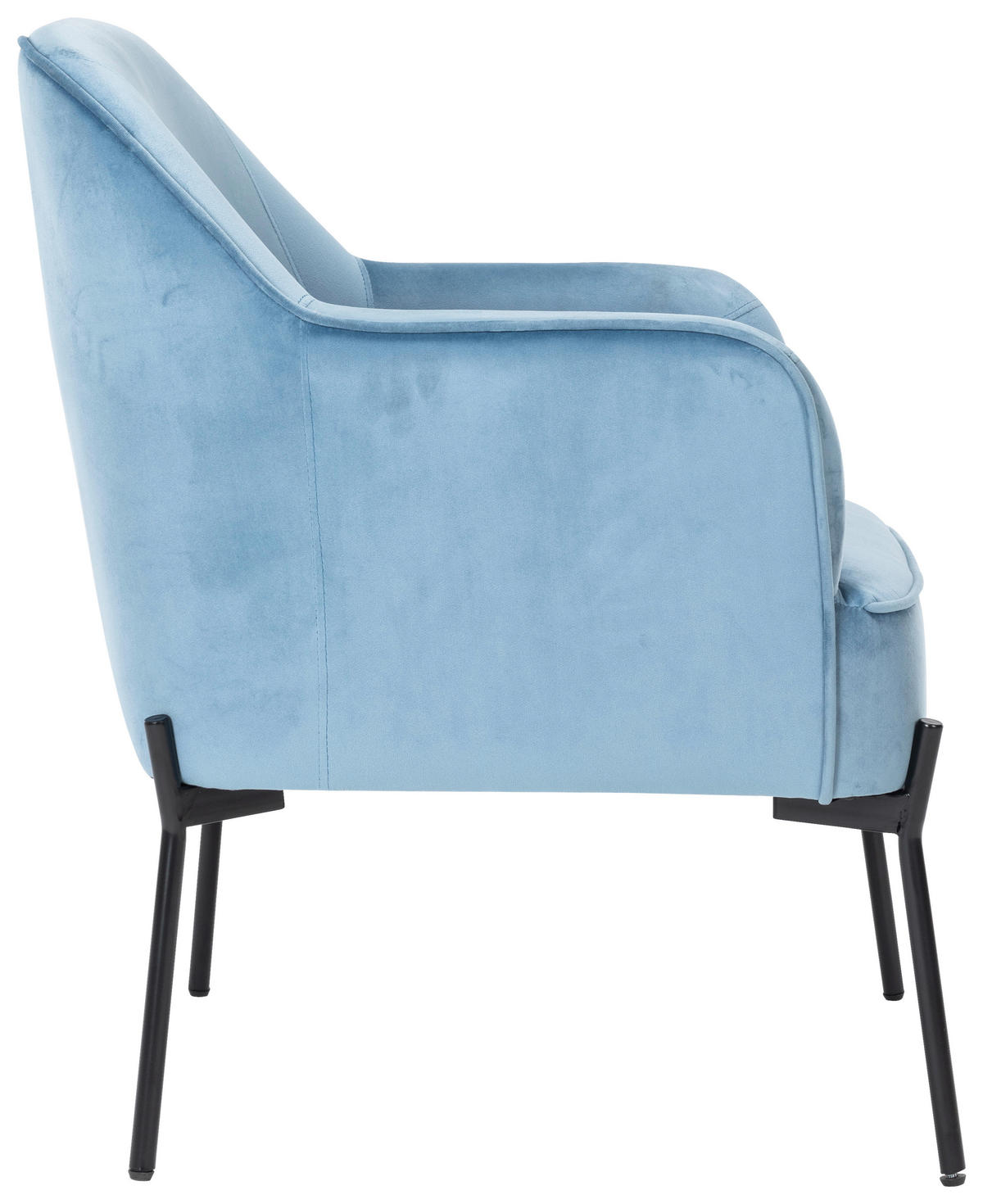 SESSEL in Samt Blau, Schwarz  - Blau/Schwarz, Trend, Textil/Metall (69/81/64cm) - Xora