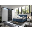 POLSTERBETT Matratze, gepolstertes Kopfteil, Lattenrost, Bettkasten Blau 180/200 cm  - Blau/Silberfarben, KONVENTIONELL, Holz/Textil (180/200cm) - Dieter Knoll