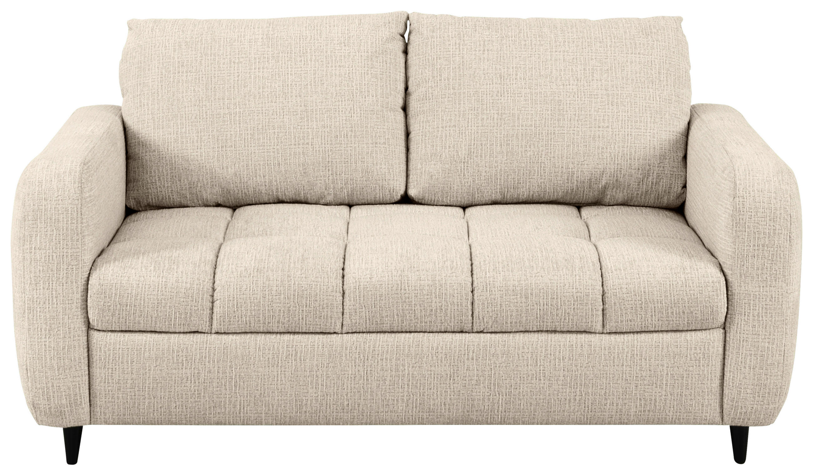 2-SITZER-SOFA Flachgewebe Naturfarben  - Schwarz/Naturfarben, MODERN, Holz/Textil (167/88/101cm) - Lomoco