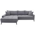 ECKSOFA  in Cord Grau  173/280 cm  - Schwarz/Grau, KONVENTIONELL, Textil/Metall (173/280cm) - Hom`in
