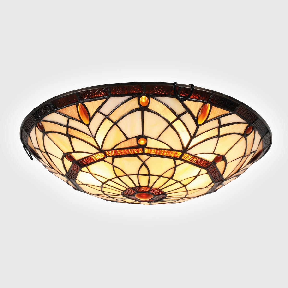 MENNYEZETI LÁMPA - barna/többszínű, Basics, Üveg/fém (12/40/40cm)