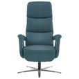 RELAXSESSEL in Leder Blau  - Blau/Edelstahlfarben, Design, Leder/Metall (76/119/86cm) - Dieter Knoll