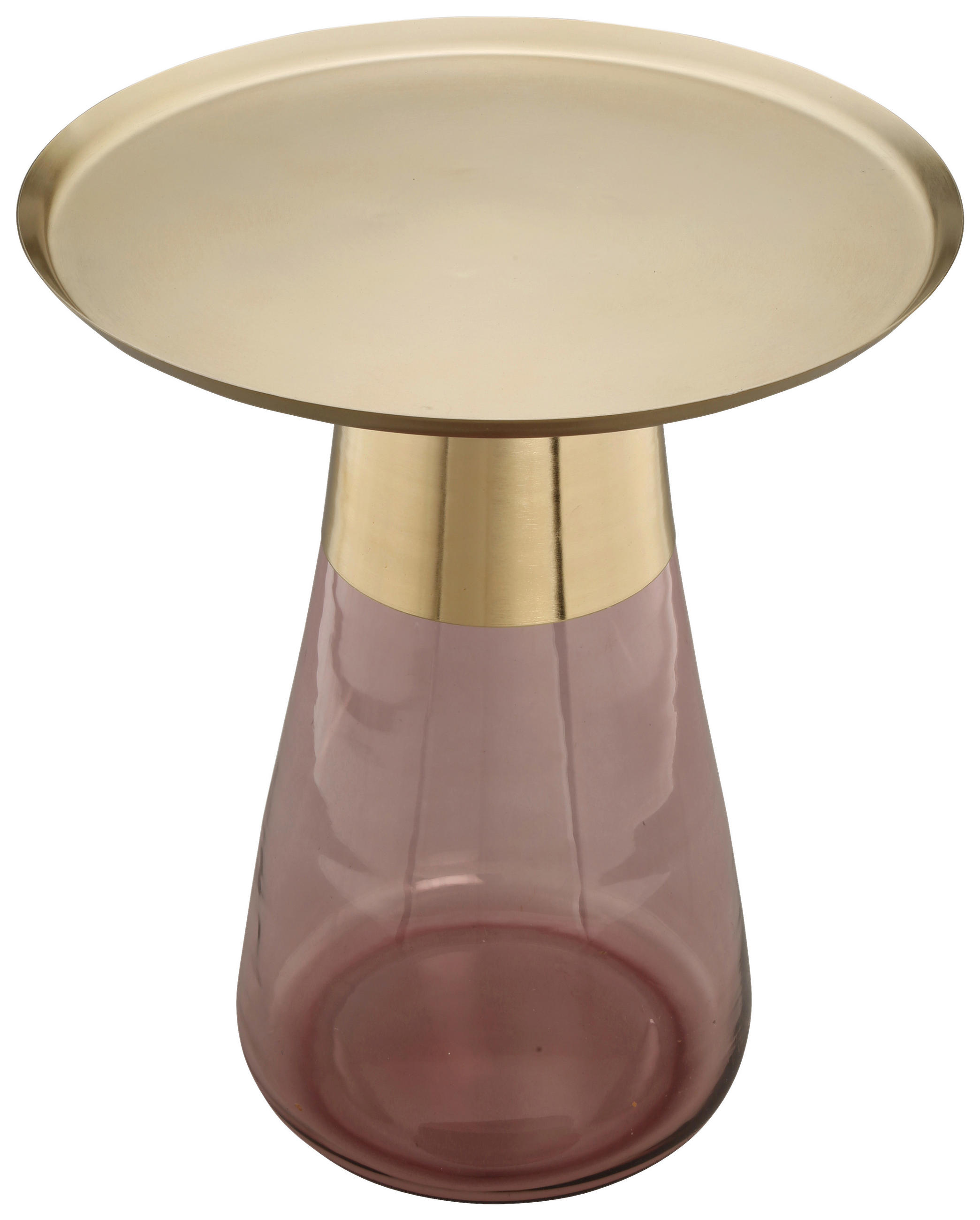 BEISTELLTISCH in Metall, Glas  - Pink/Goldfarben, Design, Glas/Metall (42/51cm) - Kayoom