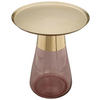 BEISTELLTISCH in Metall, Glas  - Pink/Goldfarben, Design, Glas/Metall (42/51cm) - Kayoom