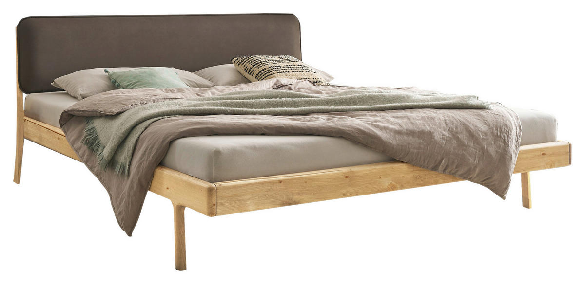 BETT 180/200 cm,  in Eichefarben,  - Taupe/Eichefarben, MODERN, Holz (180/200cm) - MID.YOU