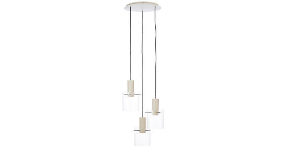 HÄNGELEUCHTE 48/150 cm - Transparent/Beige, KONVENTIONELL, Glas/Metall (48/150cm) - Dieter Knoll