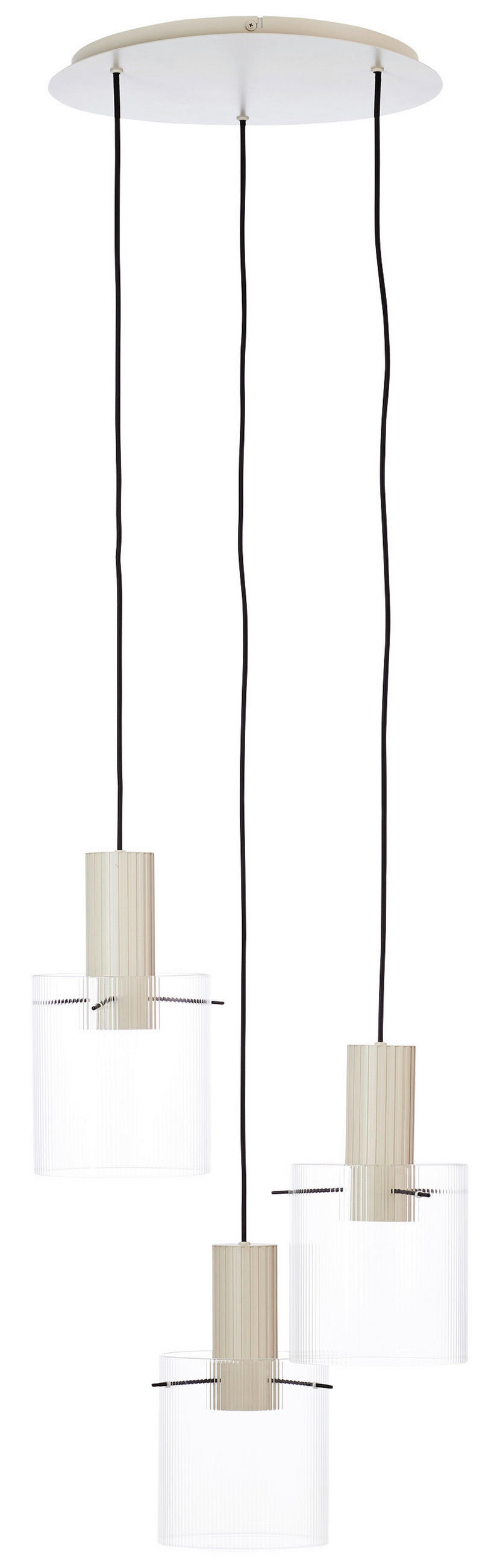 HÄNGLAMPA 48/150 cm  - beige/transparent, Klassisk, metall/glas (48/150cm) - Dieter Knoll