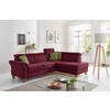 ECKSOFA in Mikrofaser Bordeaux  - Eichefarben/Bordeaux, Konventionell, Holz/Textil (245/194cm) - Sit & More