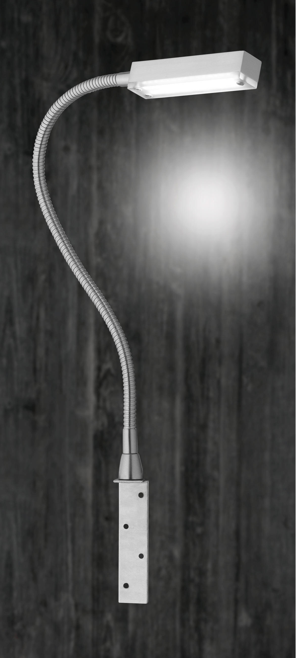 NÁSTENNÉ LED SVIETIDLO, 2,5/48 cm - niklová, Design, kov/plast (2,5/48cm)