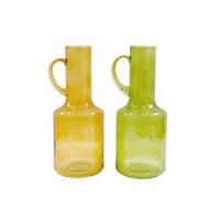 DEKORAČNÁ VÁZA, sklo,  - jantárová/svetlozelená, Basics, sklo (14/34.5/14cm)