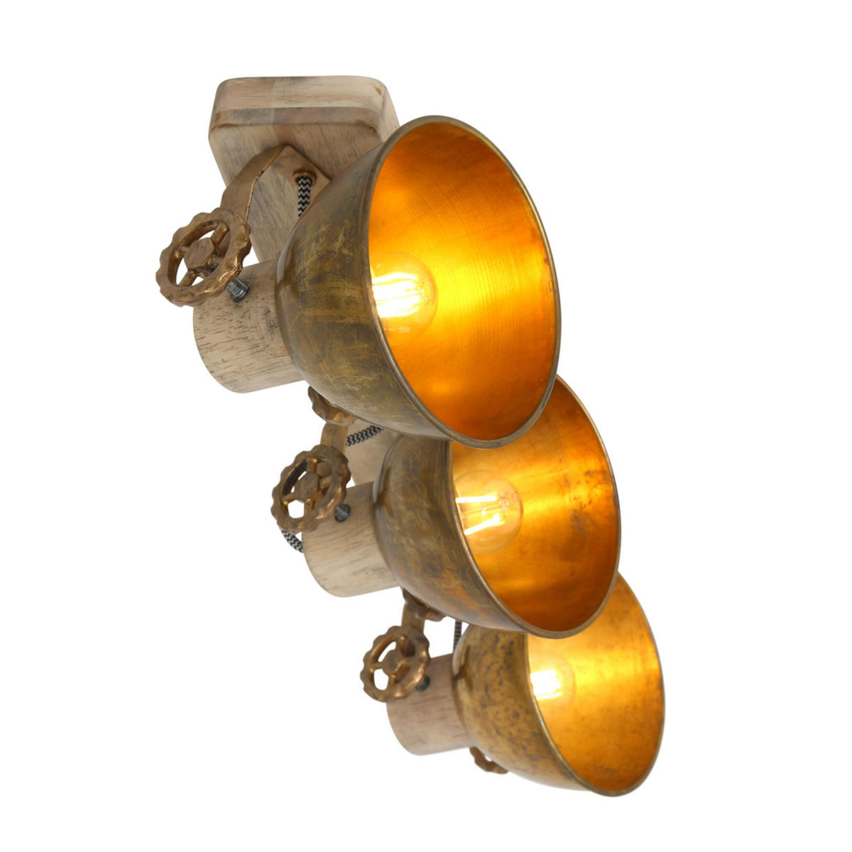 DECKENSPOTS - Bronzefarben/Kupferfarben, Trend, Holz/Metall (59/19/23cm)