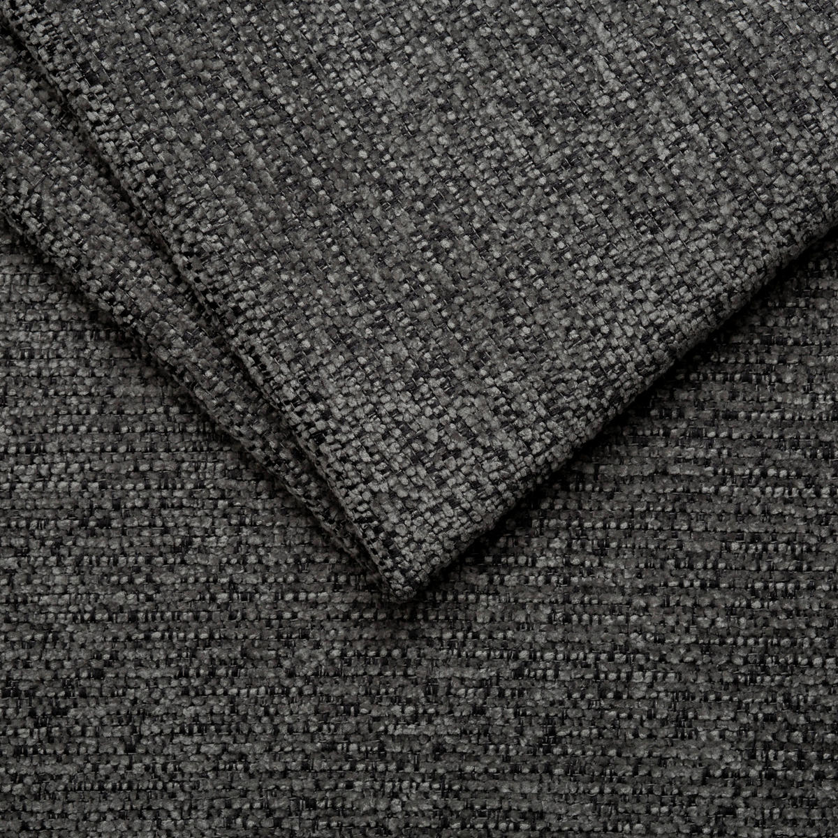 ECKSOFA  in Chenille Dunkelgrau  - Dunkelgrau/Schwarz, MODERN, Kunststoff/Textil (204/292cm) - Milino