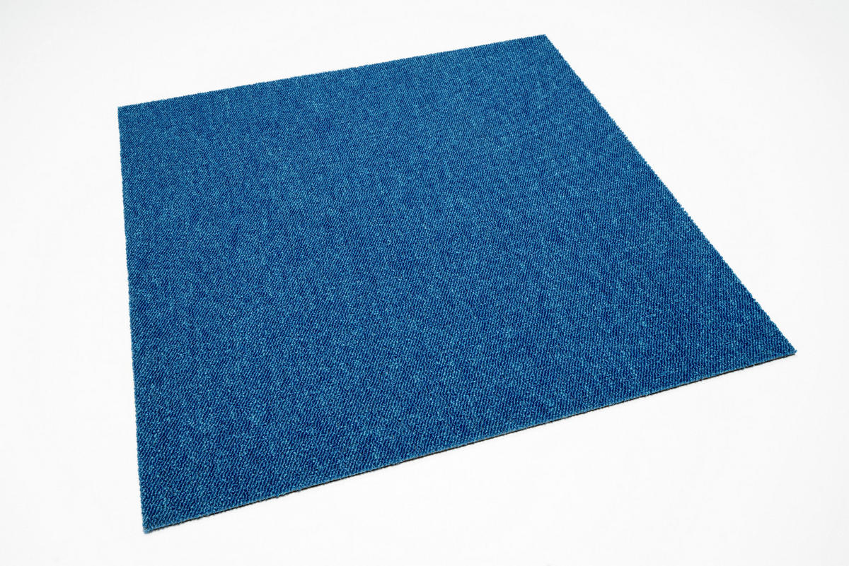 TEPPICHFLIESE Mustang 82 50/50 cm in Blau  - Blau, Basics, Textil (50/50cm)