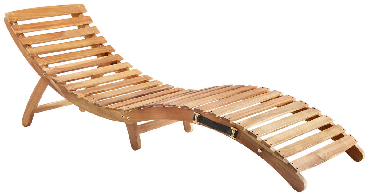 GARTENLIEGE Akazie Akaziefarben, Dunkelgrau  - Dunkelgrau/Akaziefarben, Natur, Holz/Textil (168/55/54cm) - Ambia Garden
