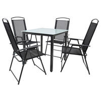 GARTENTISCHGRUPPE  - Anthrazit, Basics, Glas/Textil - Gardenson