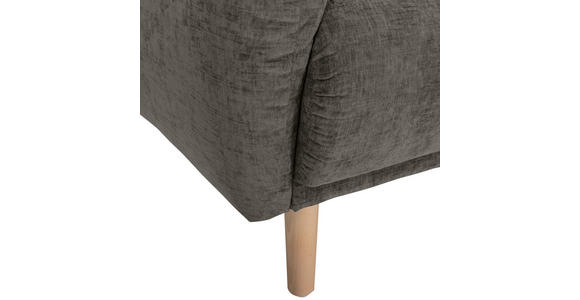 ECKSOFA Dunkelgrau Flachgewebe Rückenkissen, Rücken echt  - Dunkelgrau/Buchefarben, KONVENTIONELL, Holz/Textil (230/144cm) - Carryhome