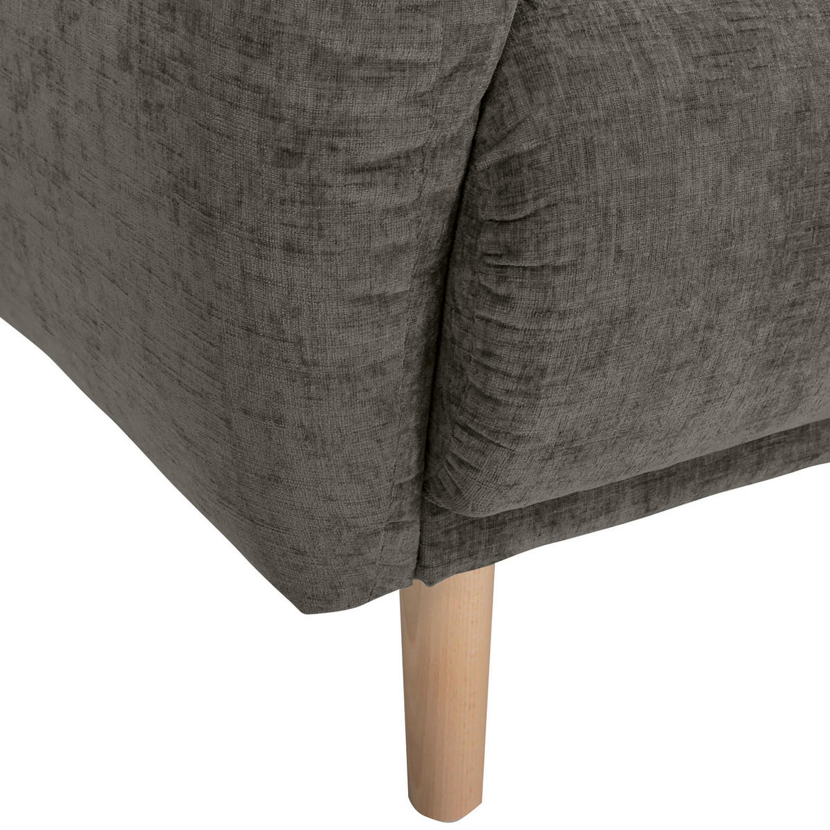 HÖRNSOFFA i flatväv mörkgrå  - mörkgrå/bokfärgad, Klassisk, trä/textil (230/144cm) - Livetastic