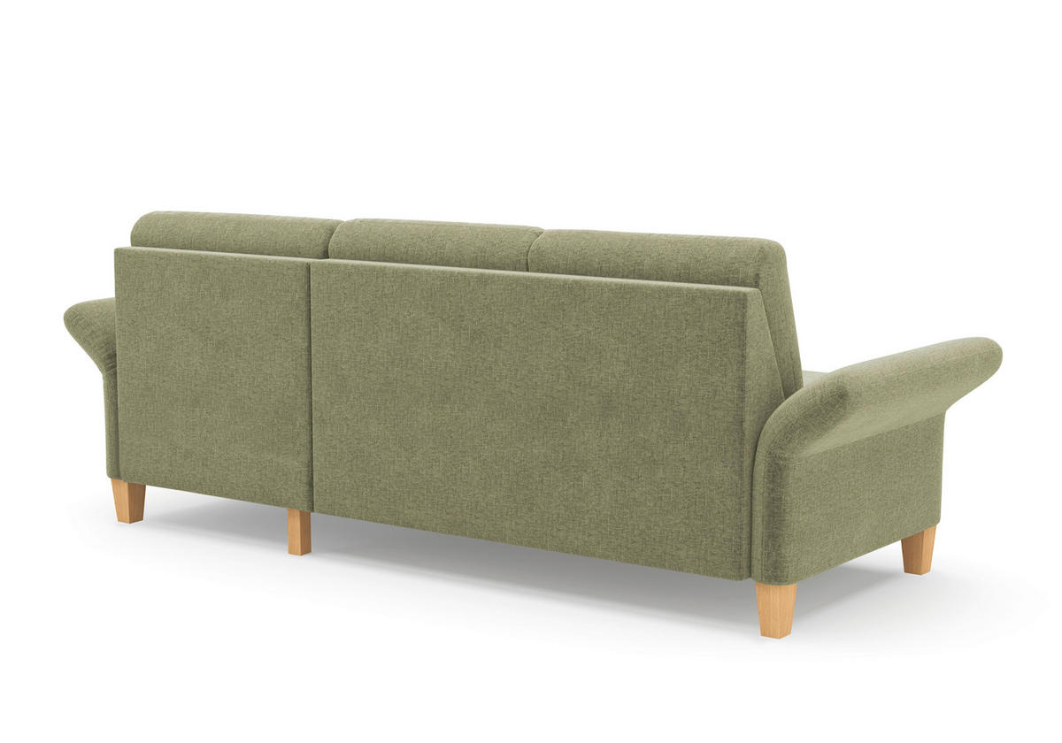 ECKSOFA ROCHELLE E Hellgrün Flachgewebe  - Eichefarben/Hellgrün, KONVENTIONELL, Holz/Textil (251/164cm) - Sit & More