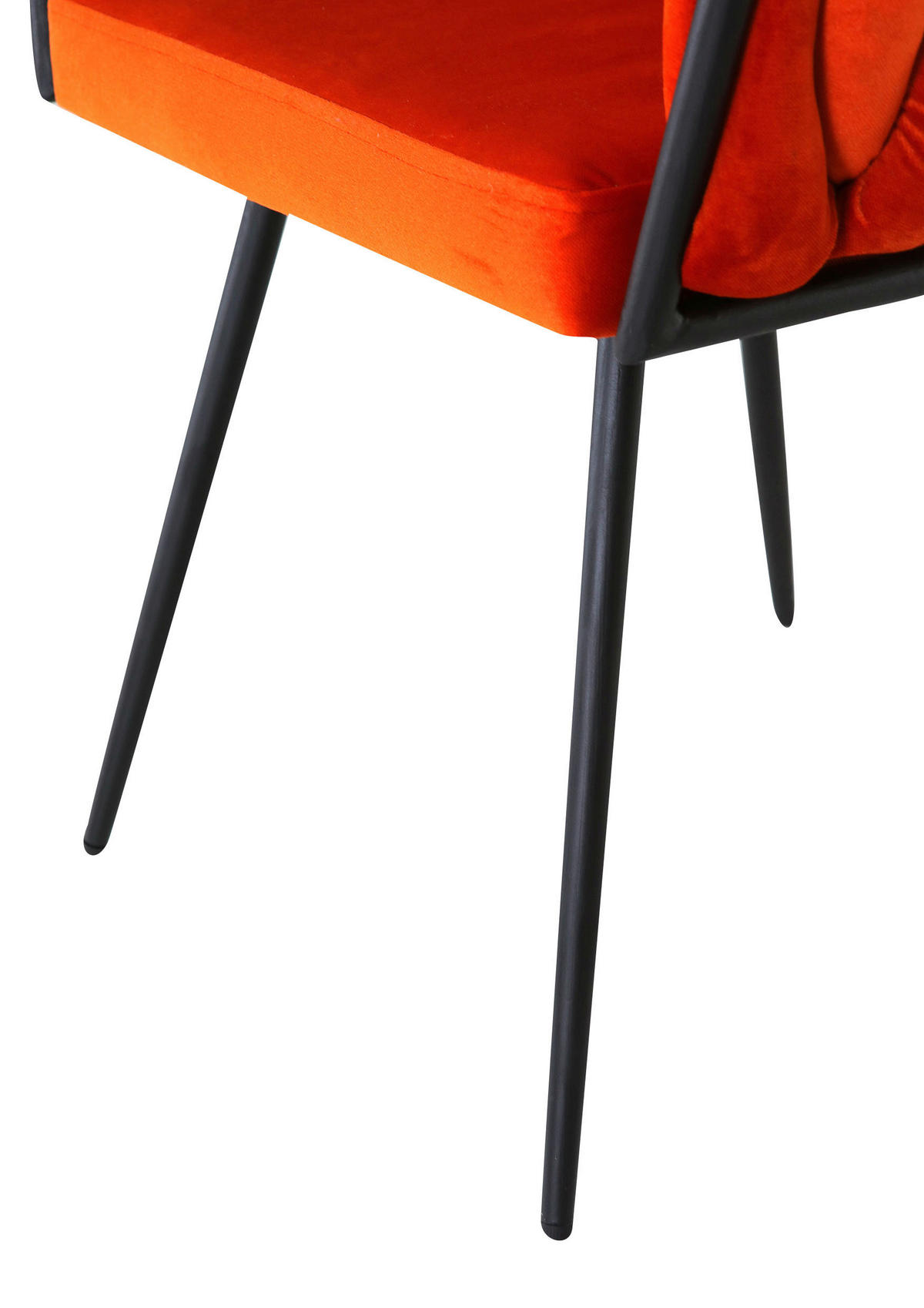 ARMLEHNSTUHL  in Aluminium Velours  - Schwarz/Orange, LIFESTYLE, Textil/Metall (60/78/55cm) - Landscape