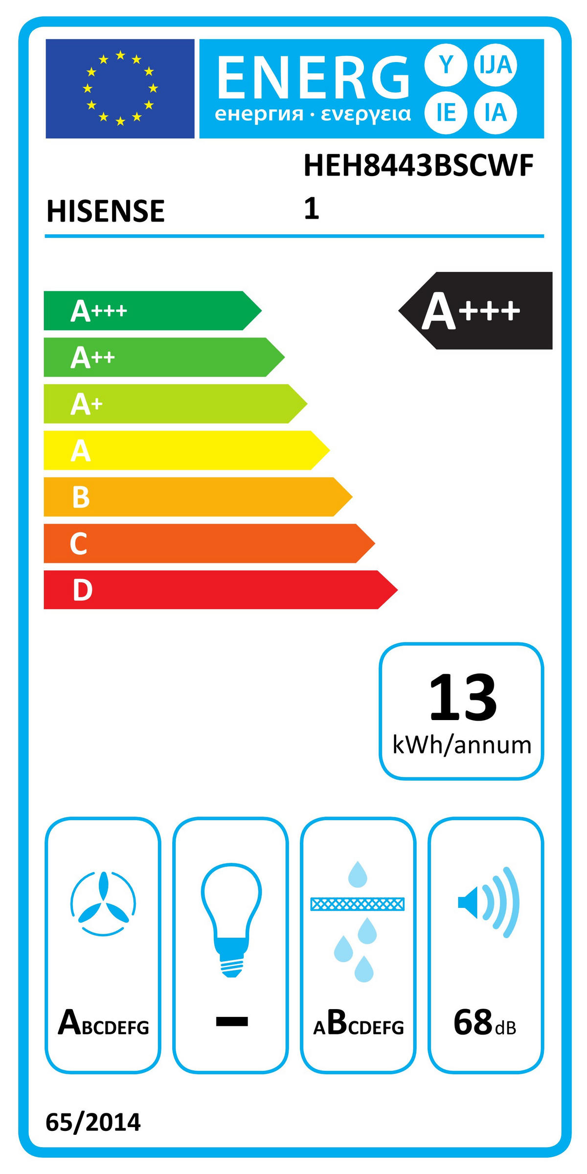 KOCHFELD-DUNSTABZUG-KOMBI HEH8443BSCWF1  - Basics, Glas/Metall (83/233/520cm) - Hisense