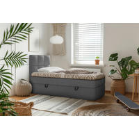 BOX KREVET    90/200 cm  - crna/antracit, Moderno, drvni materijal/drvo (90/200cm) - MID.YOU