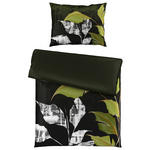 WENDEBETTWÄSCHE MARIE Satin 140/200 cm  - Schwarz/Grün, KONVENTIONELL, Textil (140/200cm) - Esposa