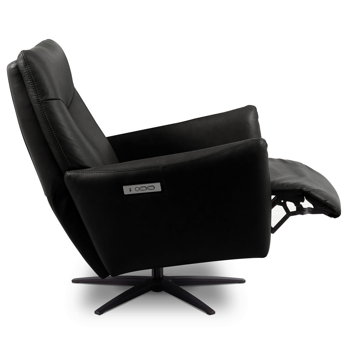 RELAXSESSEL Leder Schwarz  - Schwarz, Design, Leder/Metall (76/107/88cm) - Livetastic