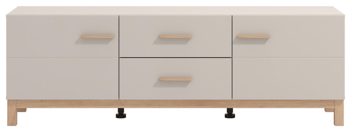 KOMODA POD TELEVIZI, kašmírová, dub artisan, 154/50,5/41,5 cm - kašmírová/dub artisan, Basics, kompozitní dřevo/plast (154/50,5/41,5cm) - Hom`in