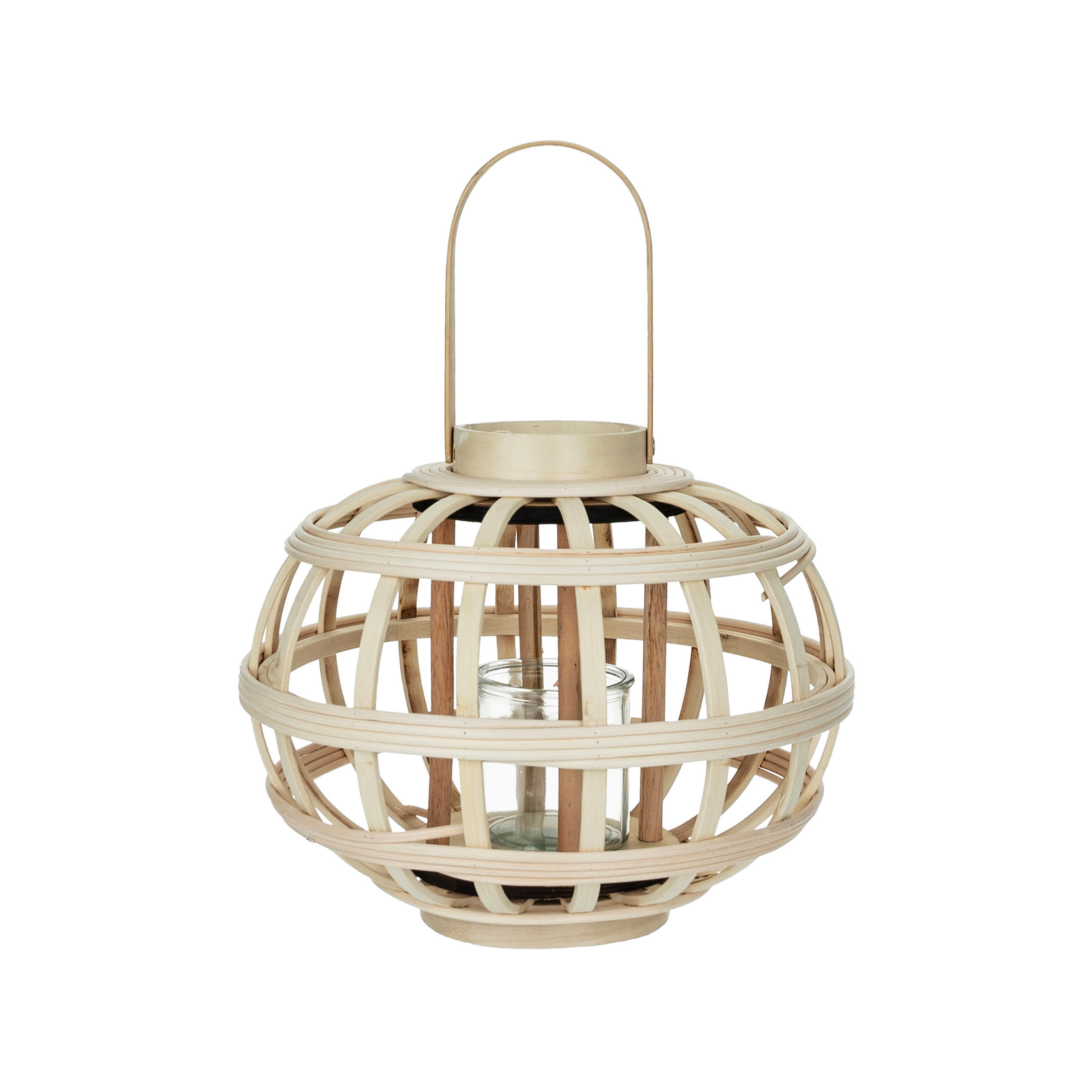 LATERNE - Naturfarben, Natur, Glas/Naturmaterialien (28,5/23,5/28,5cm) - Ambia Home