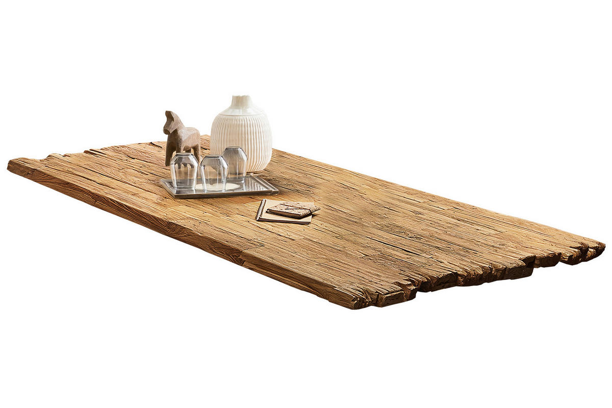 ESSTISCH 160/90/75,5 cm Echtholz  Holz, Metall rechteckig Naturfarben, Silberfarben  - Silberfarben/Naturfarben, MODERN, Holz/Metall (160/90/75,5cm) - MID.YOU