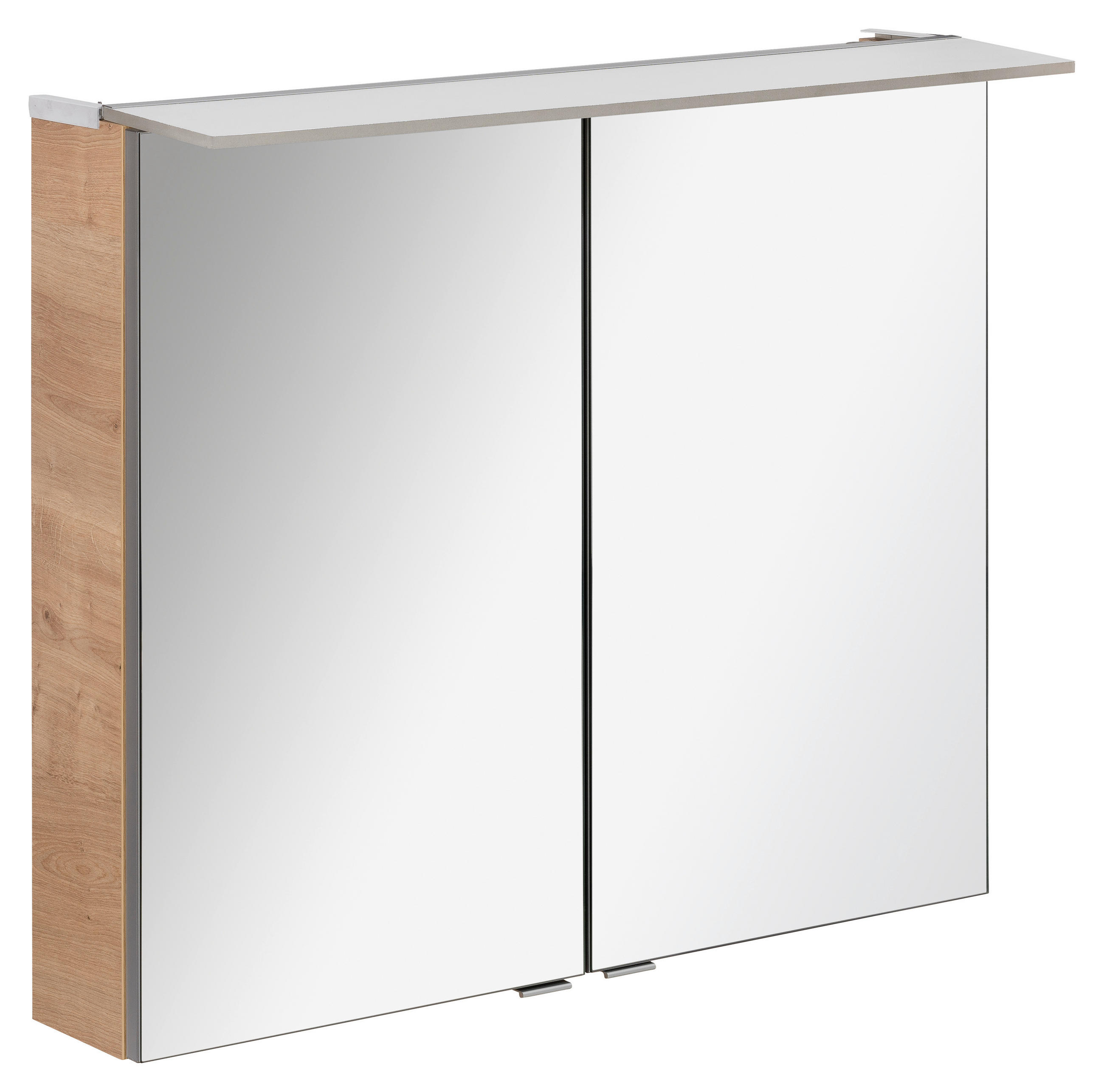 SPIEGELSCHRANK 80/69,5/23,5 cm  - Eichefarben/Silberfarben, MODERN, Glas/Holzwerkstoff (80/69,5/23,5cm) - MID.YOU