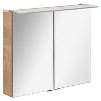SPIEGELSCHRANK 80/69,5/23,5 cm  - Eichefarben/Silberfarben, MODERN, Glas/Holzwerkstoff (80/69,5/23,5cm) - MID.YOU