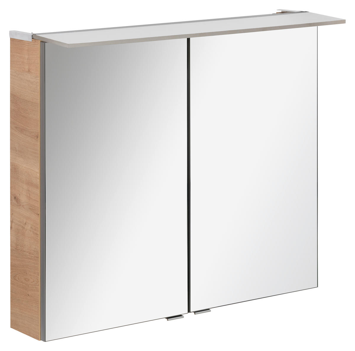 SPIEGELSCHRANK 80/69,5/23,5 cm  - Eichefarben/Silberfarben, MODERN, Glas/Holzwerkstoff (80/69,5/23,5cm) - MID.YOU