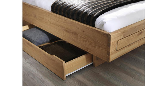 BETTANLAGE in Eichefarben, Champagner - Champagner/Eichefarben, KONVENTIONELL, Glas/Holz (180/200cm) - Dieter Knoll