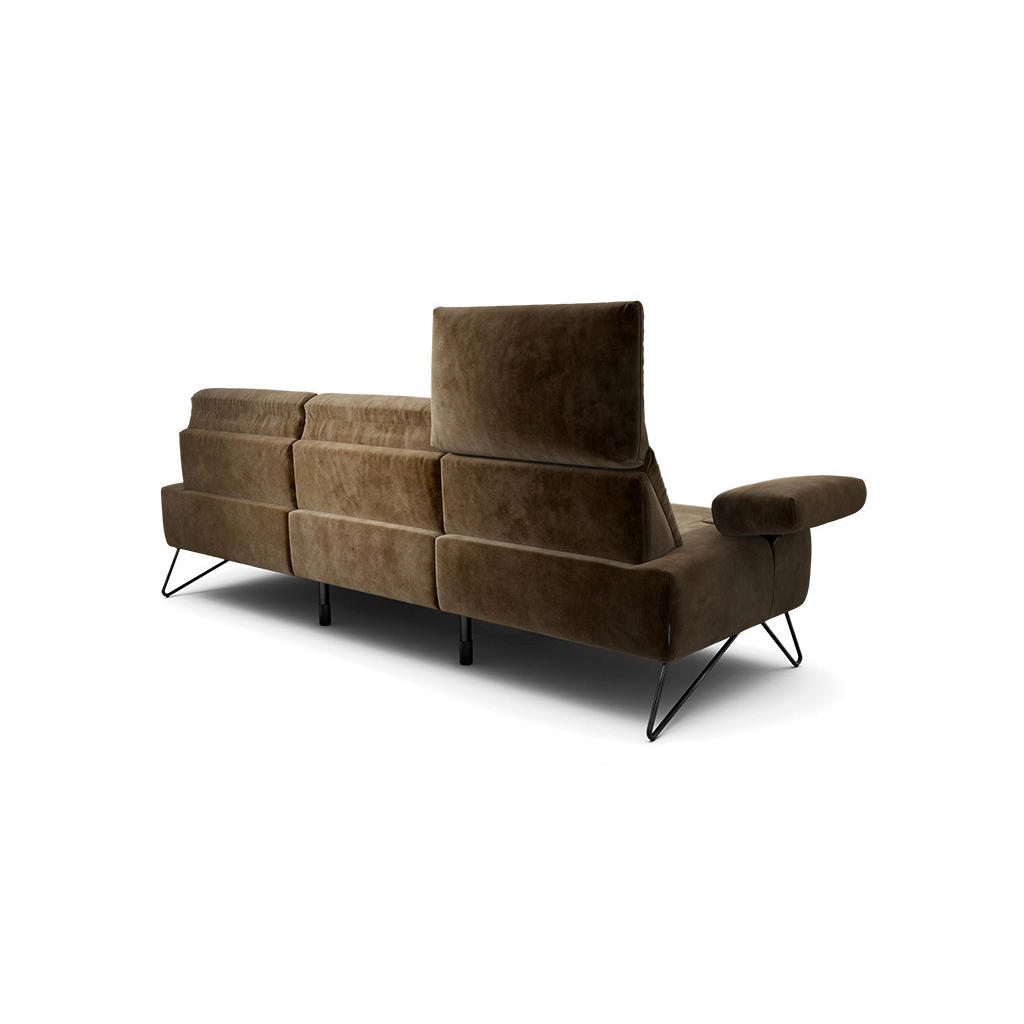 Thumbnail - Sensoo 3-Sitzer-Sofa Cosy, Braun, Textil, 234-264x85x86-94 cm, Stoffauswahl, Armteil links, rechts, Wohnzimmer, Sofas & ...
