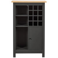WEINSCHRANK  - Anthrazit/Schwarz, MODERN, Holzwerkstoff/Kunststoff (76,8/124,4/33cm) - home24