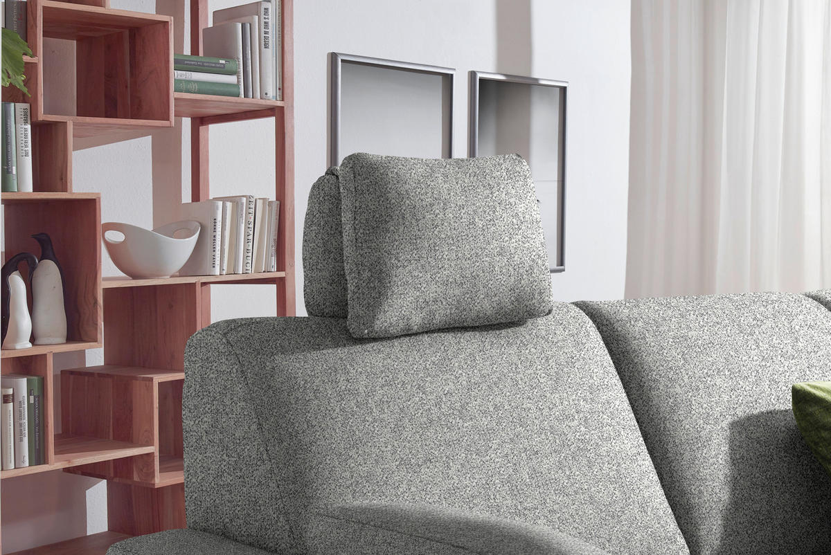 WOHNLANDSCHAFT  in Mikrovelours Naturfarben  - Anthrazit/Alufarben, KONVENTIONELL, Textil (158/323/237cm) - Sedda