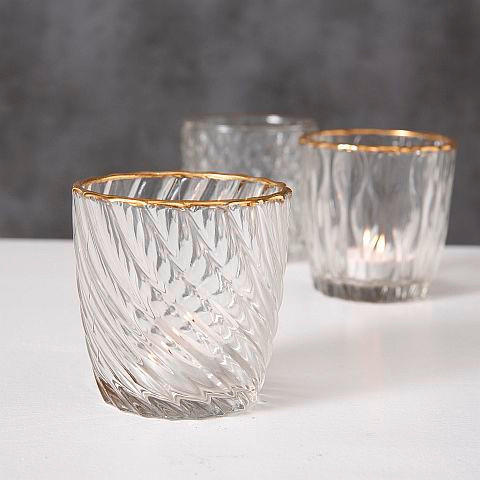 VÄRMELJUSGLAS  - guldfärgad, Lifestyle, glas (9/9cm)