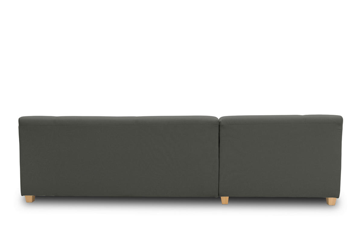 ECKSOFA TINOS Dunkelgrau Webstoff Rücken echt  - Dunkelgrau/Buchefarben, Basics, Holz/Textil (157/273cm) - MID.YOU