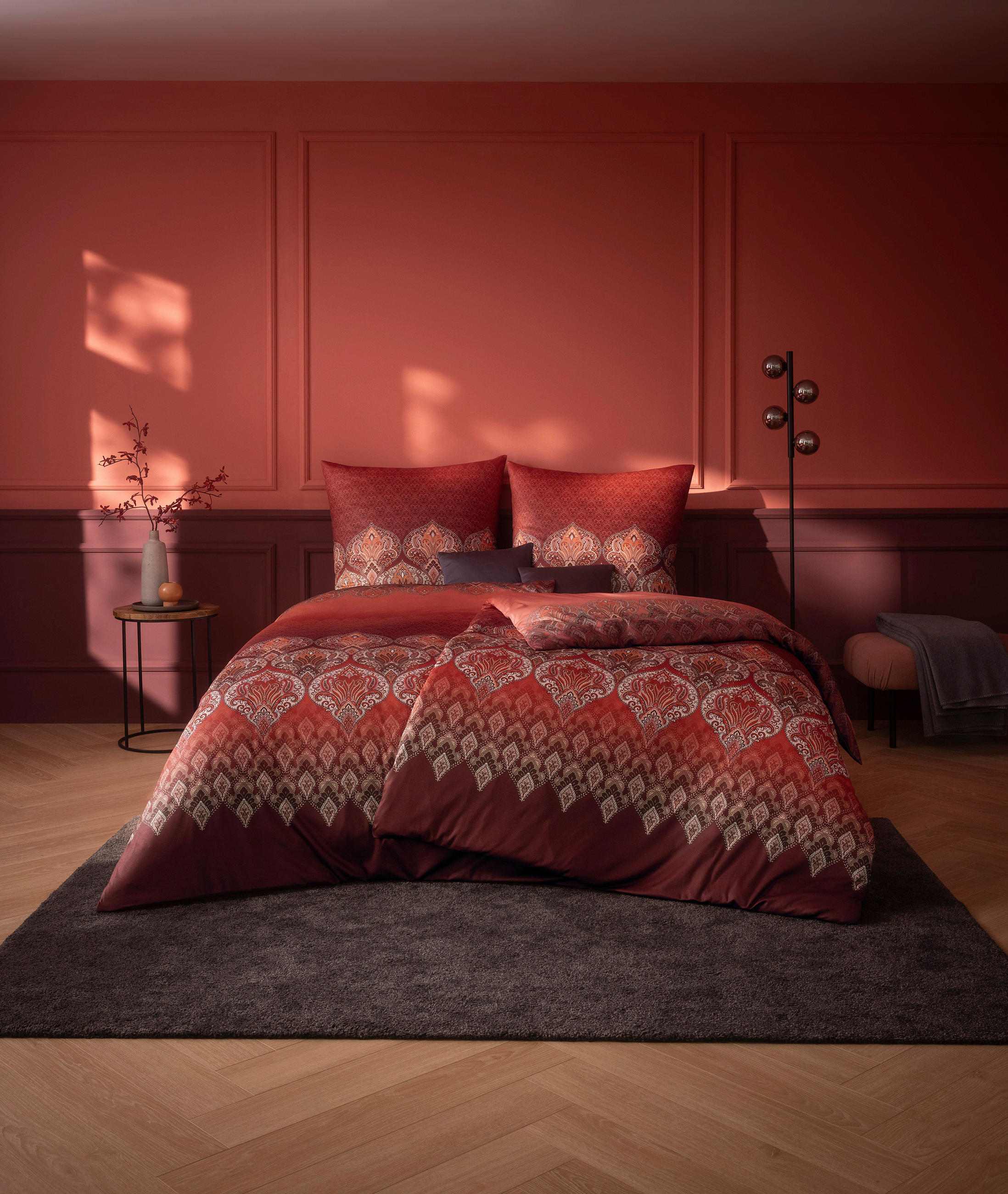 BETTWÄSCHE Atelier Interlock-Jersey 155/200 cm  - Rot, Design, Textil (155/200cm) - Estella