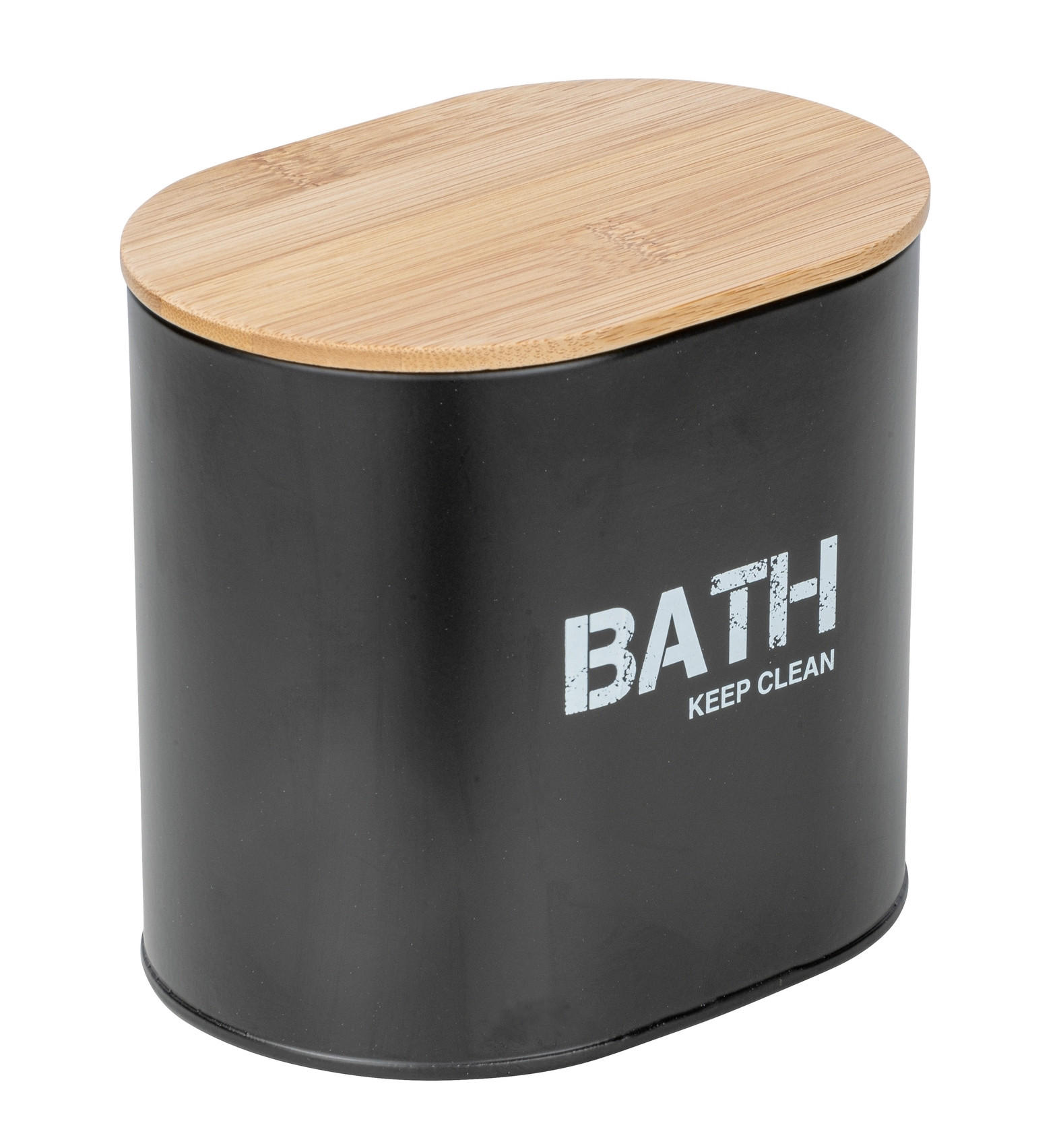 DOBOZ  - fekete, Basics, fa/fém (15/14/11cm) - Wenko