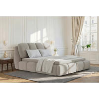 POLSTERBETT 180/200 cm,  in Creme, gepolstertes Kopfteil, Lattenrost, Bettkasten,  - Creme/Schwarz, Design, Holz/Kunststoff (180/200cm) - Chameo