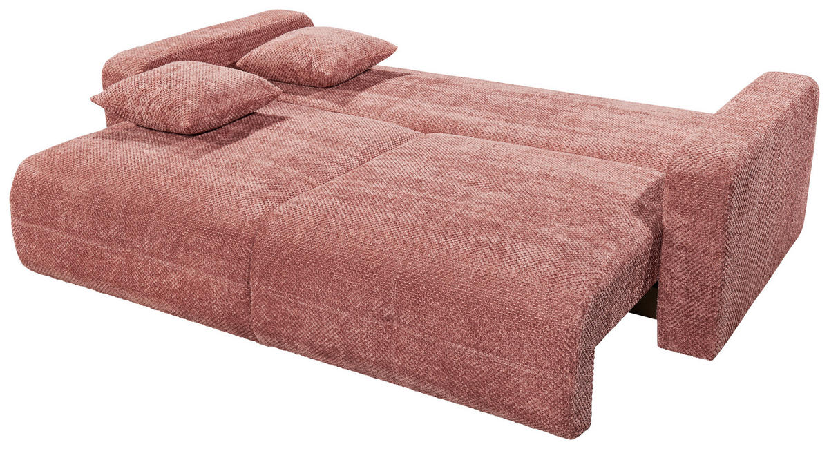 SCHLAFSOFA Mikrovelours Koralle  - Koralle/Schwarz, KONVENTIONELL, Kunststoff/Textil (235/88/120cm) - MID.YOU