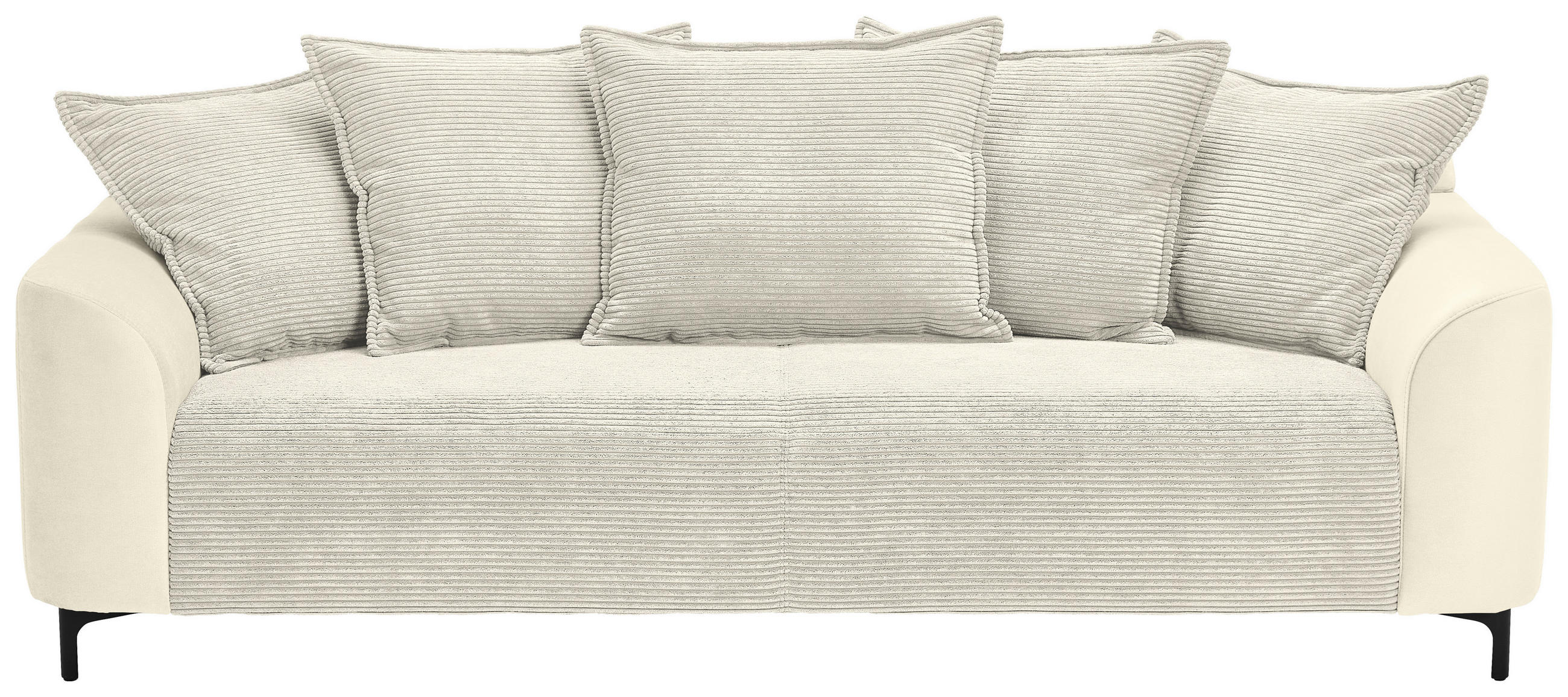 3-SITZER-SOFA in Cord, Velours Beige  - Beige/Schwarz, Konventionell, Textil/Metall (228/84/99cm) - Carryhome