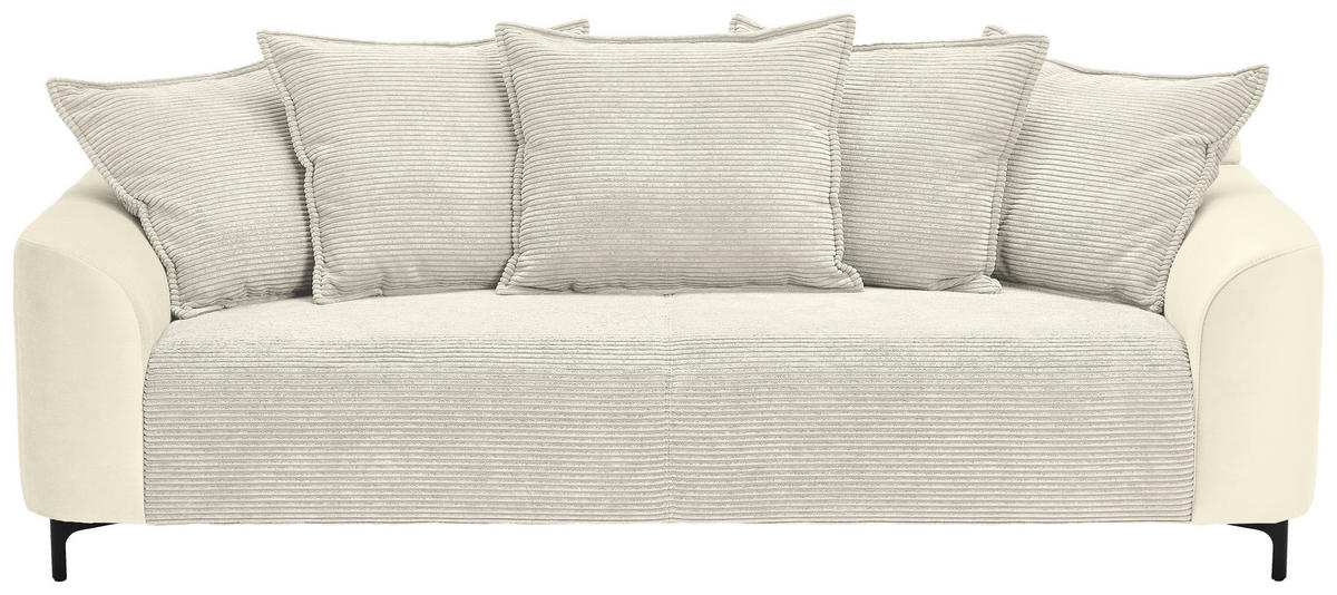 3-SITZER-SOFA in Cord, Velours Beige  - Beige/Schwarz, Konventionell, Textil/Metall (228/84/99cm) - Carryhome