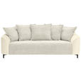 3-SITZER-SOFA  in Cord, Velours Beige  - Beige/Schwarz, KONVENTIONELL, Textil/Metall (228/84/99cm) - Carryhome