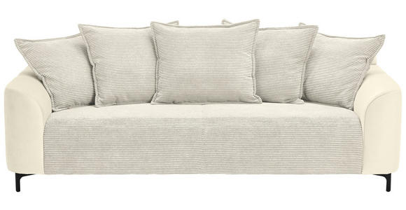 3-SITZER-SOFA  in Cord, Velours Beige  - Beige/Schwarz, KONVENTIONELL, Textil/Metall (228/84/99cm) - Carryhome