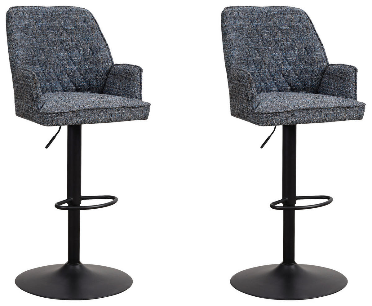 BARHOCKER-SET in Blau  - Blau/Schwarz, Design, Textil/Metall (54/100/58cm) - MID.YOU