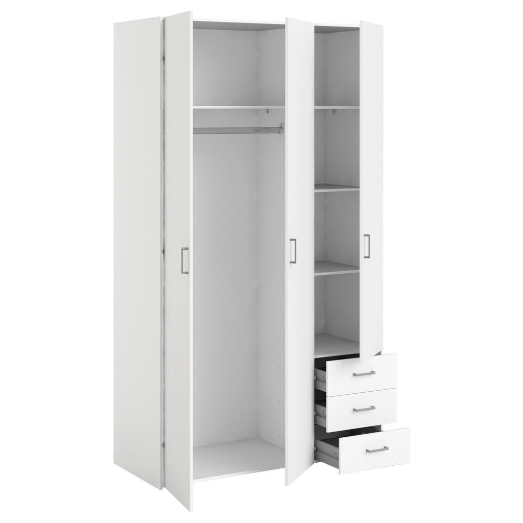 Thumbnail - Mid.you Kleiderschrank, Weiß, Metall, 4 Fächer, 115.8x200.4x49.5 cm, Made in Denmark, FSC Mix, Schlafzimmer, Kleiderschr...