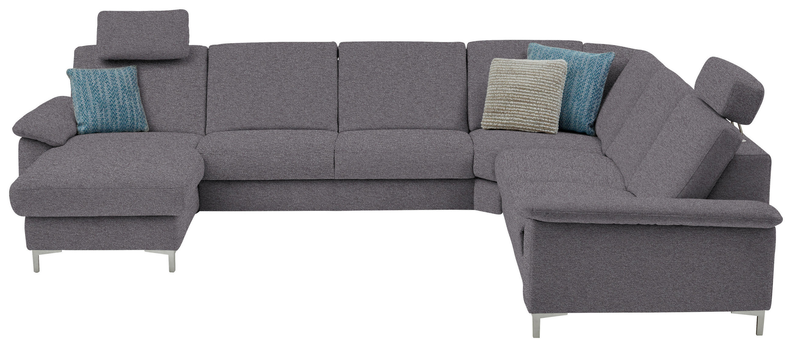 WOHNLANDSCHAFT in Chenille Grau  - Alufarben/Grau, Design, Textil/Metall (170/333/265cm) - Dieter Knoll
